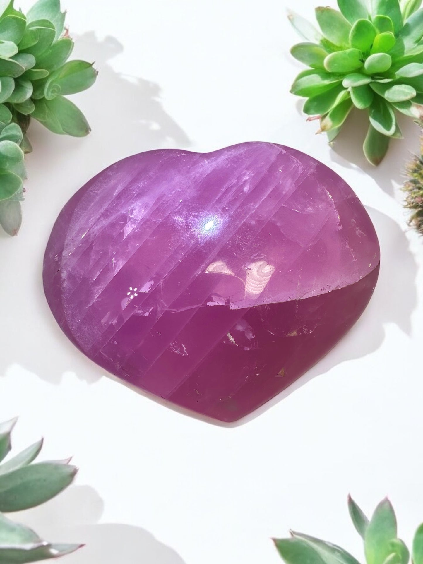 Large Puffy Rose Quartz Heart π