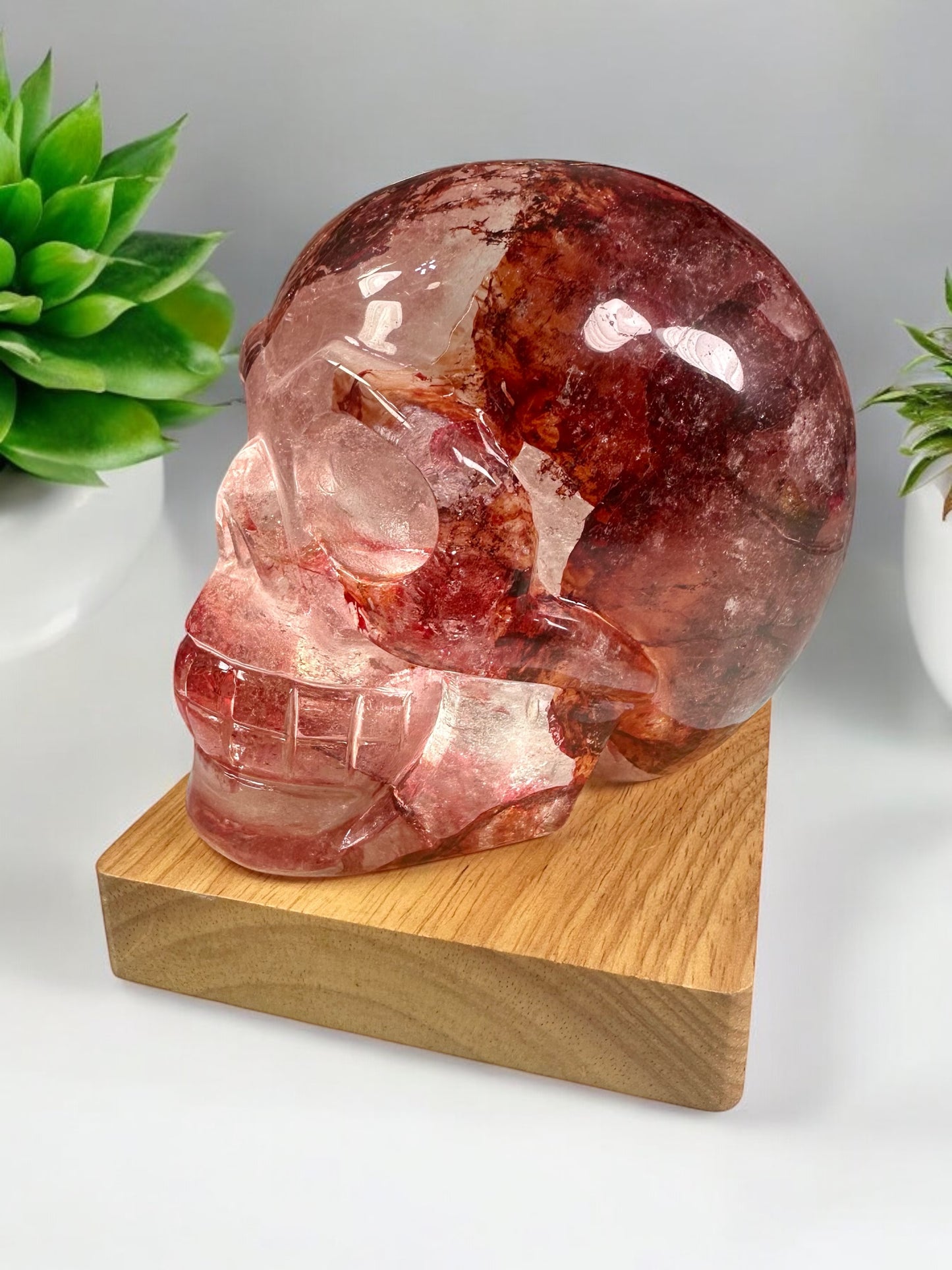 Fire Quartz Crystal Skull