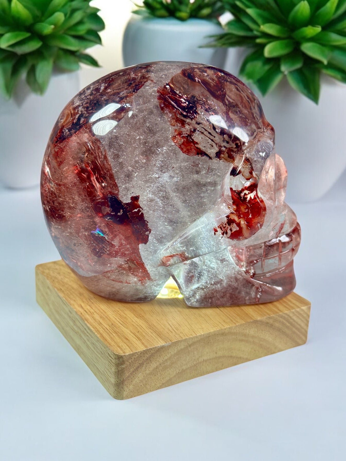 Fire Quartz Crystal Skull