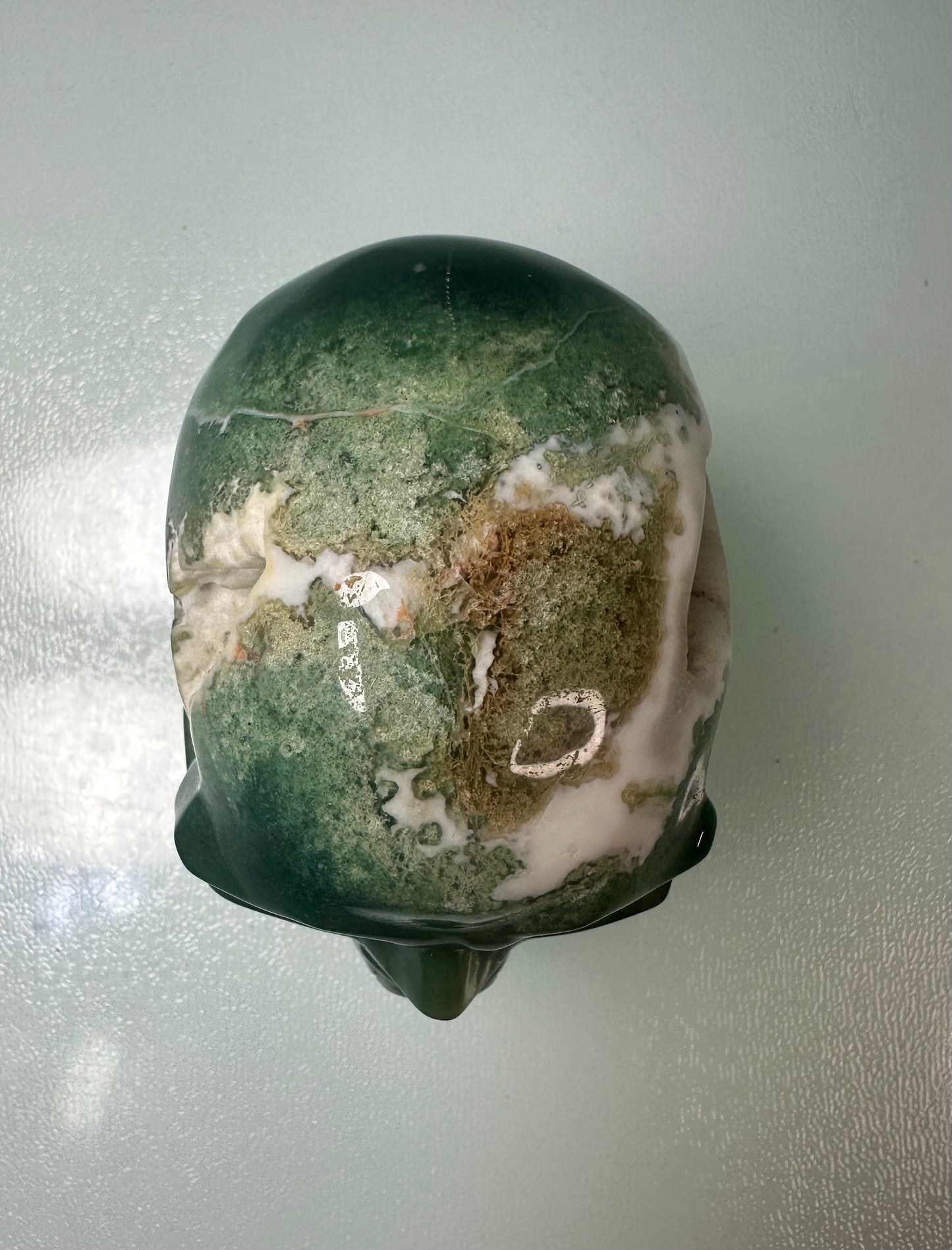 Moss Agate Skull