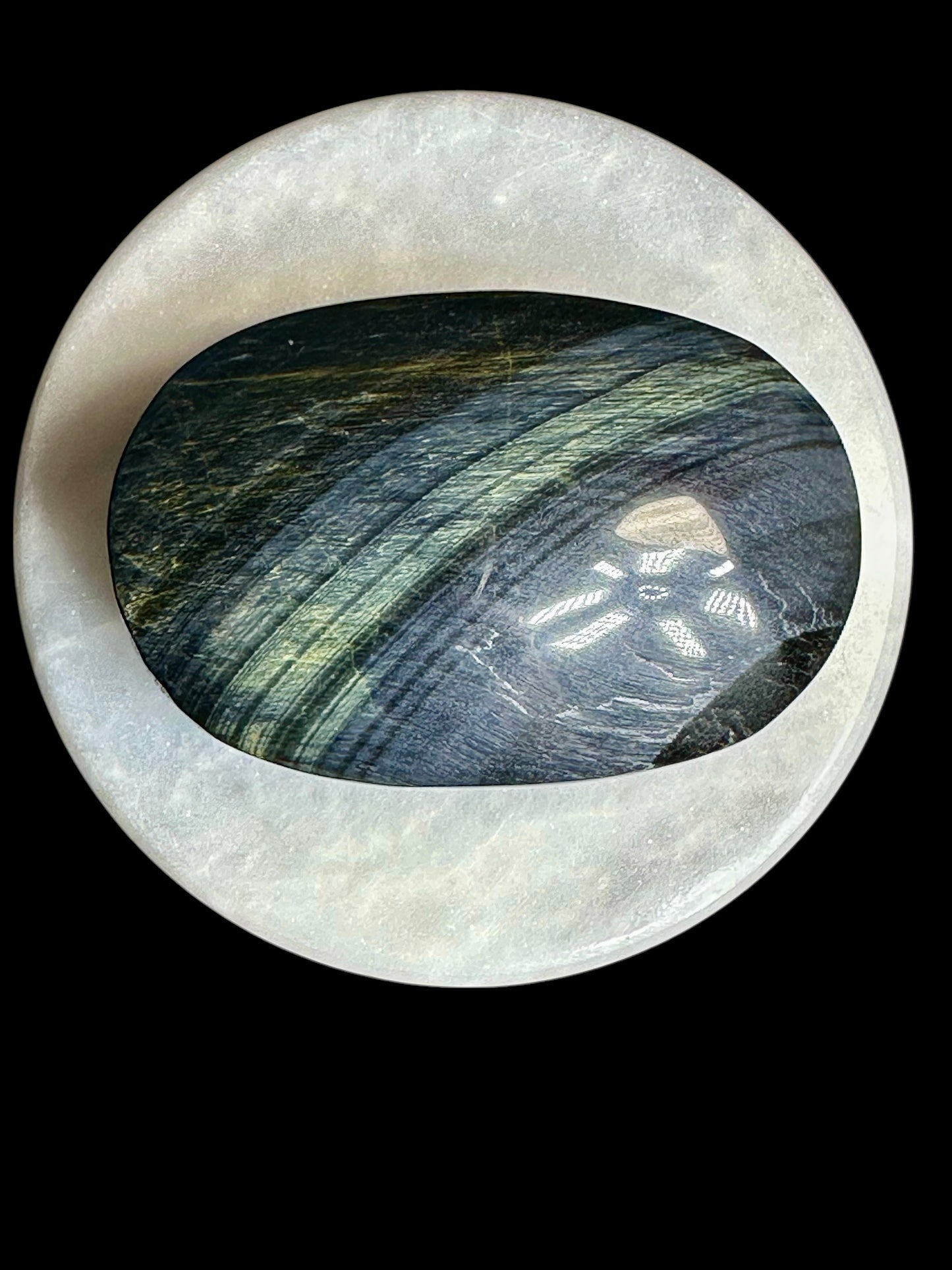 Blue Tigers Eye Palm Stone