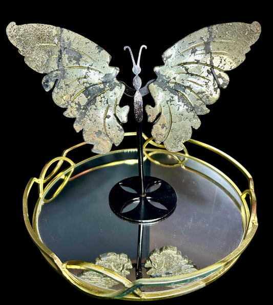 Pyrite Butterfly Wings on stand