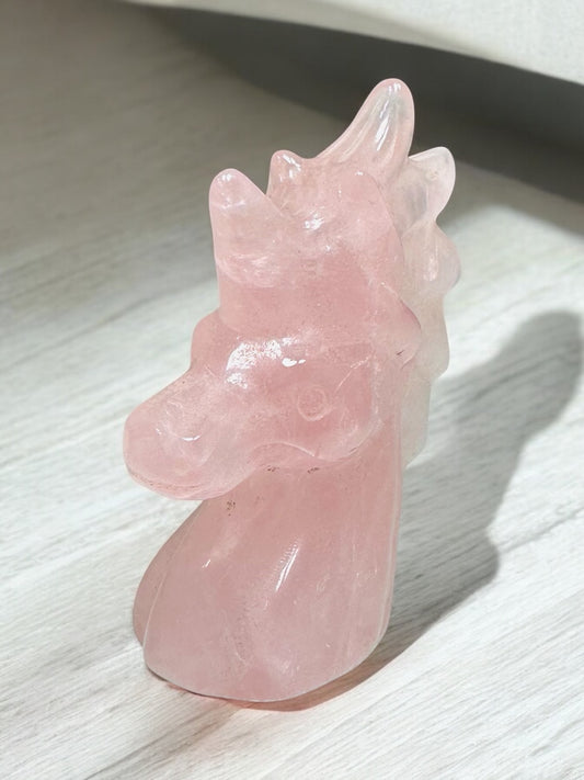 Rose Quartz Crystal Unicorn