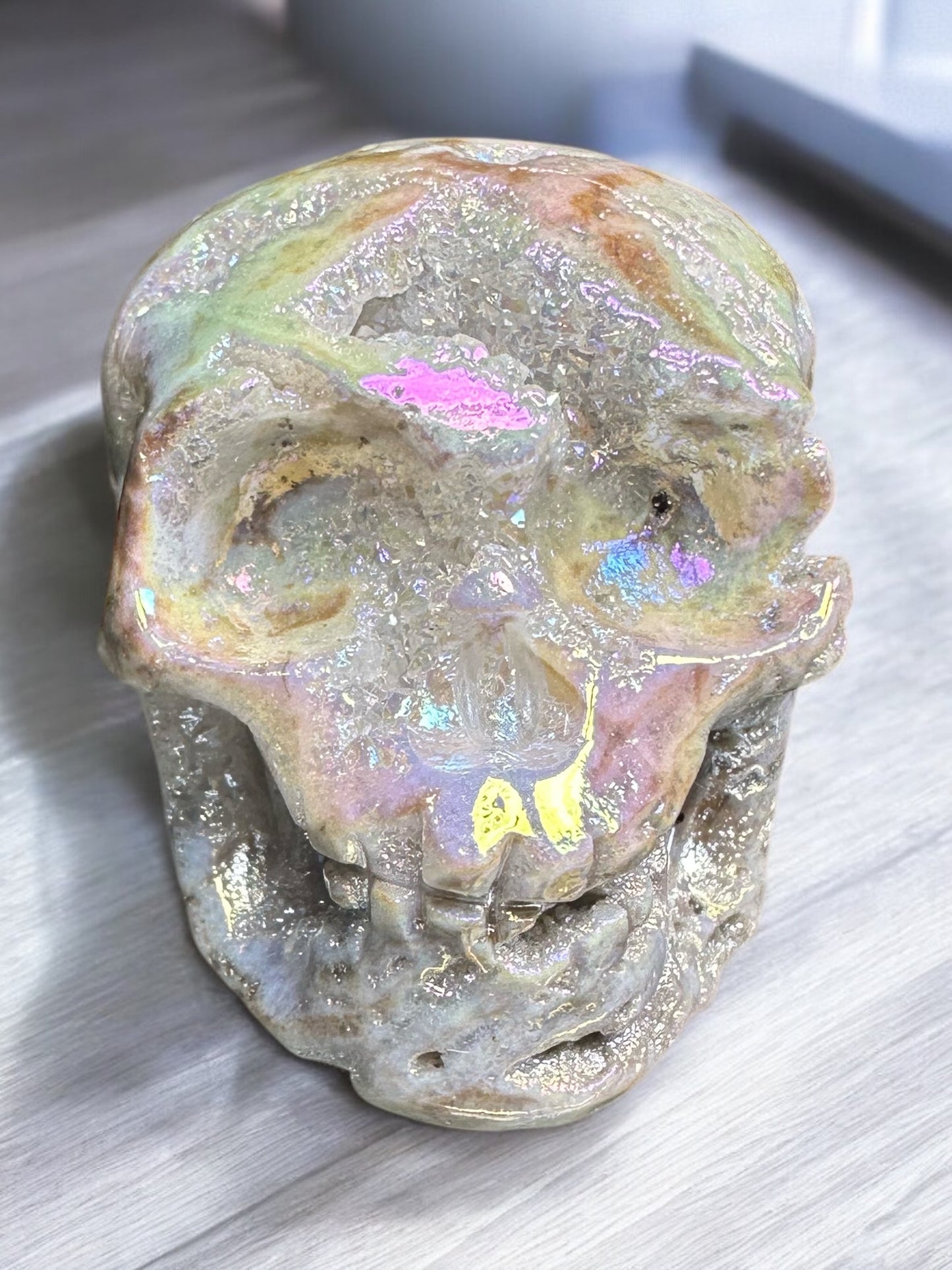 Aura Sphalerite Druzy Skull