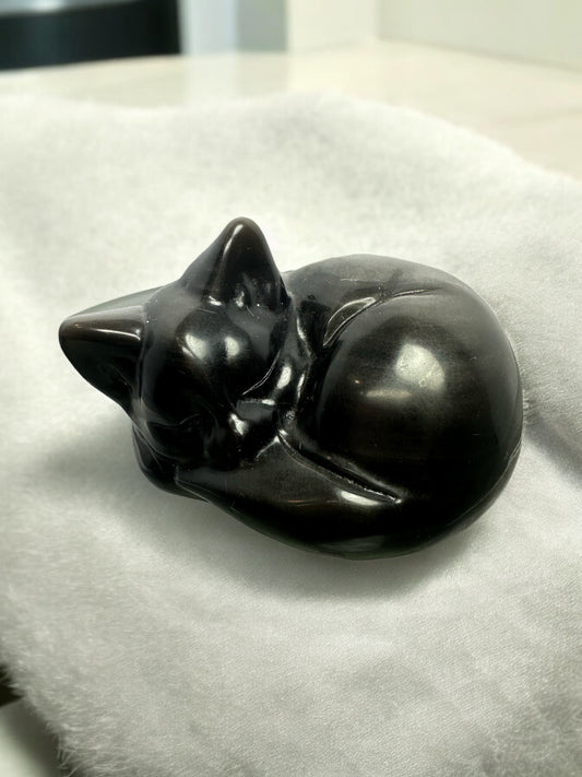 Obsidian Sleeping Cat