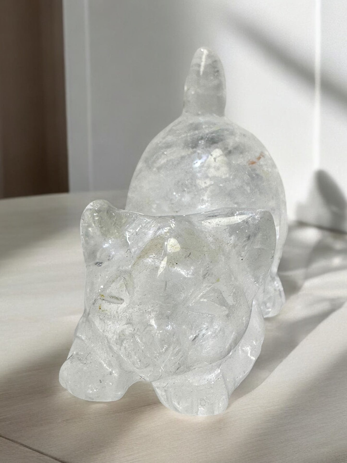 Clear Quartz Crystal Cat