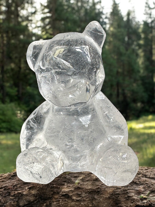 Clear Quartz Faceted Teddy Bear