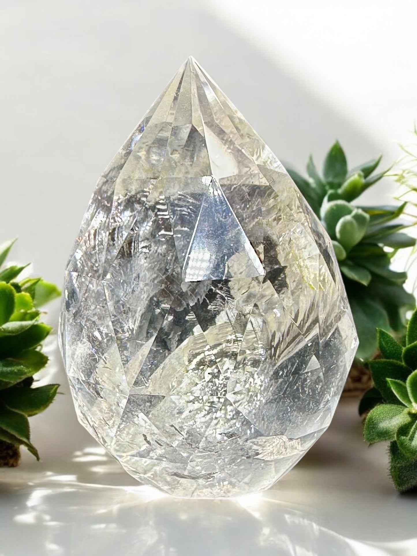 Clear Quartz Faceted Teardrop