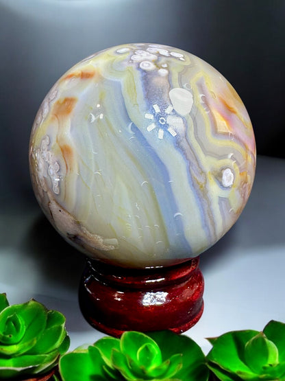 Flower Agate Spere