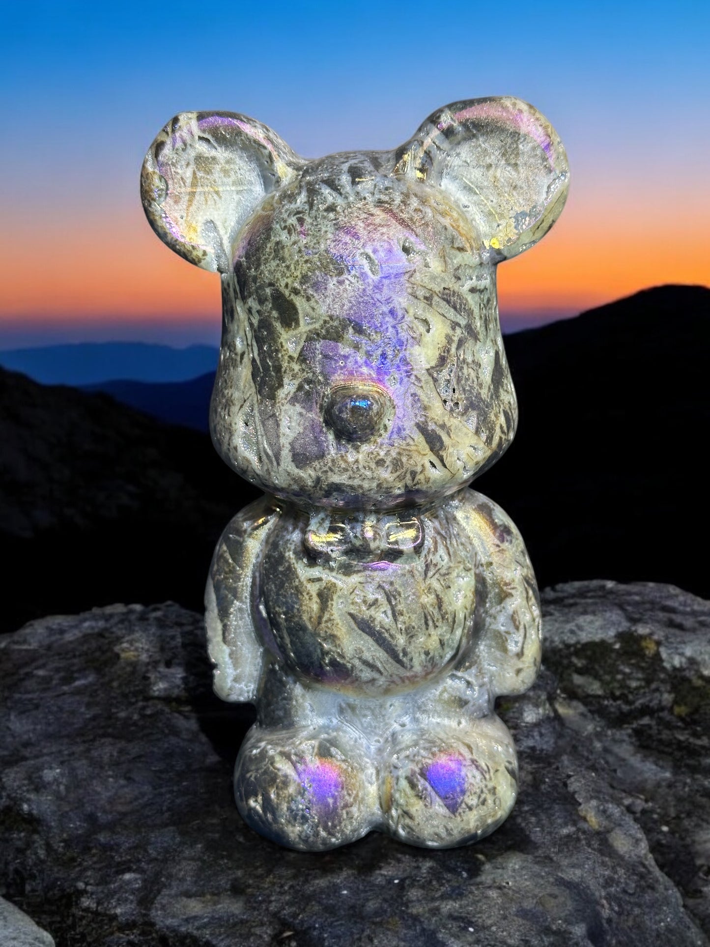 Large Aura Sphalerite Teddy Bear