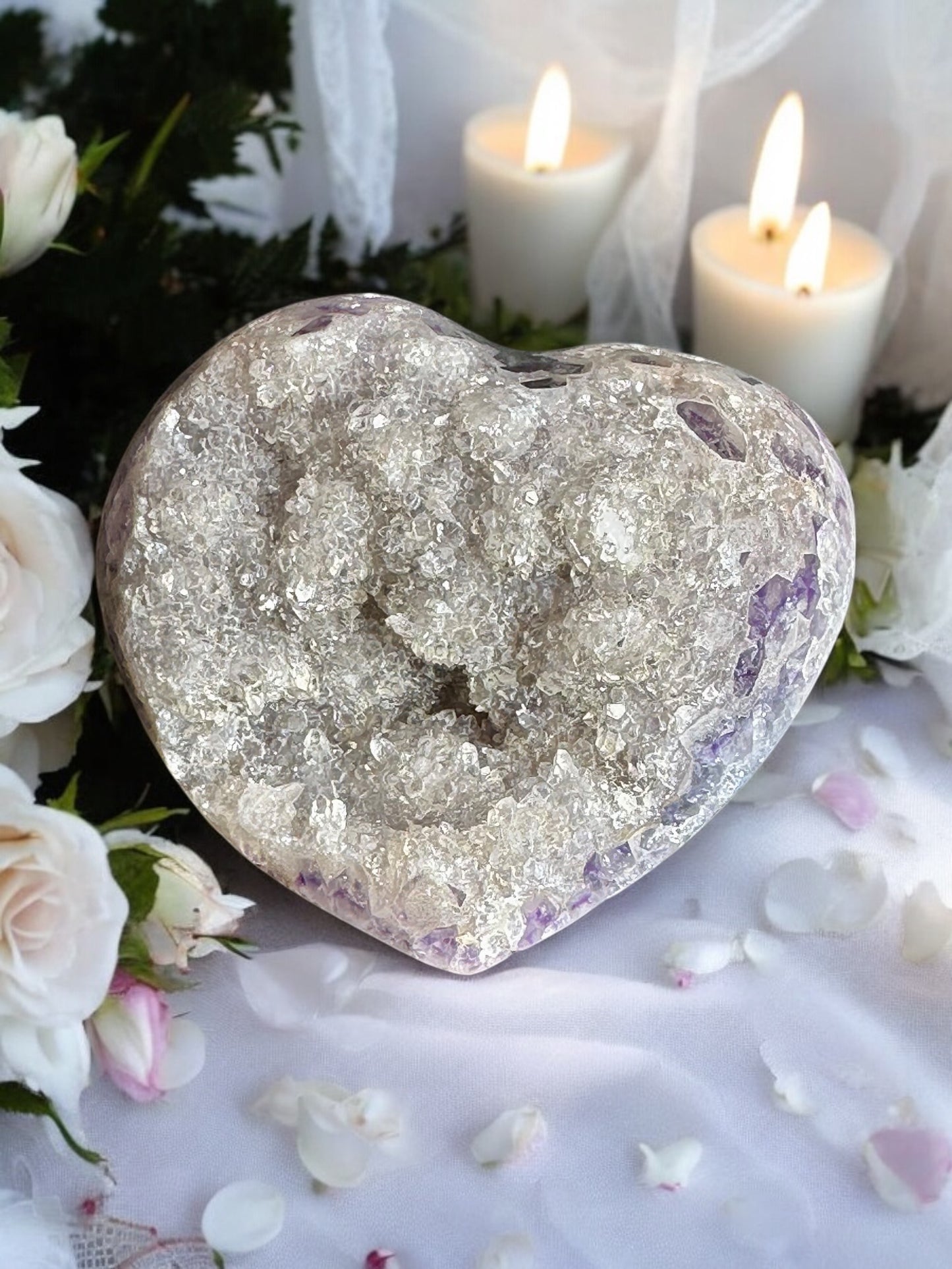 Rainbow Amethyst Heart from Brazil