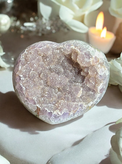 Rainbow Amethyst Heart