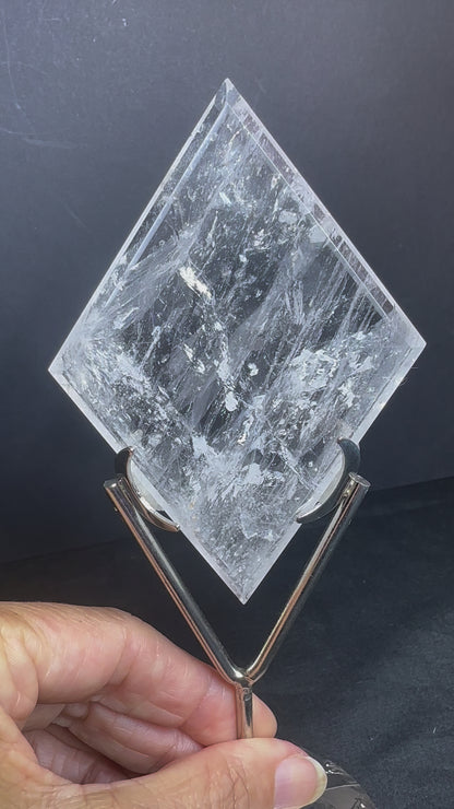 Clear Quartz Diamond on stand