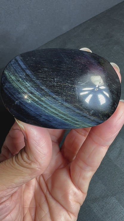 Blue Tigers Eye Palm Stone