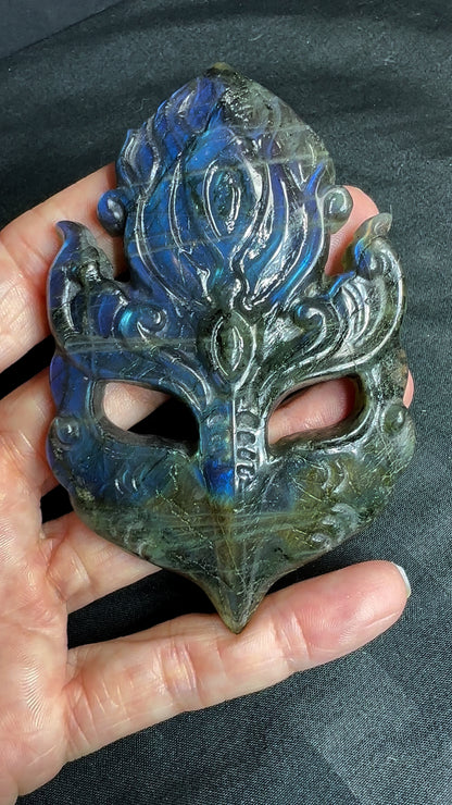 Labradorite Mask on stand