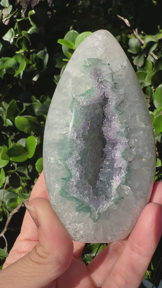 Rainbow Amethyst Druzy Geode