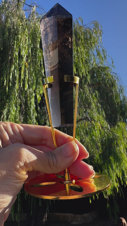 Smokey Quartz Sceptor/Wand on stand