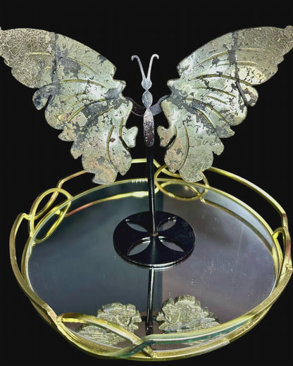 Pyrite Butterfly Wings on stand