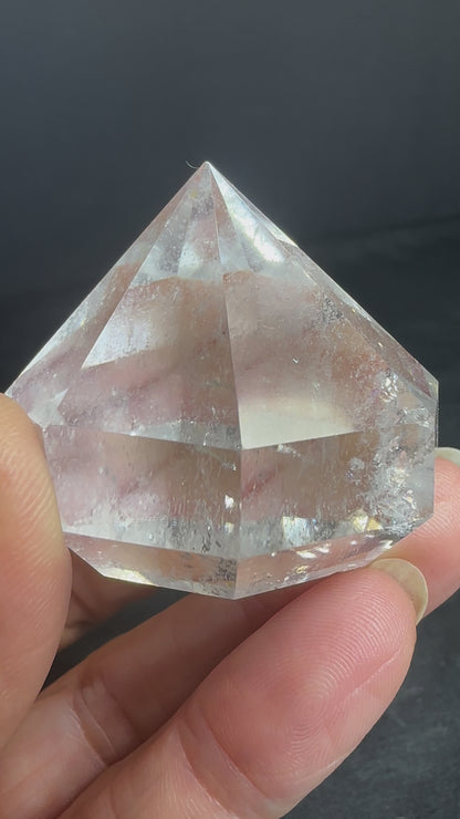 Clear Quartz Faceted Diamond