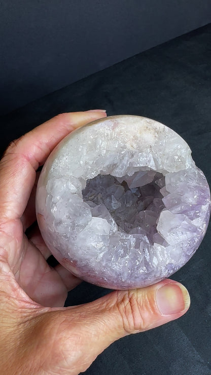 Pink Amethyst/Flower Agate Hybrid Spere