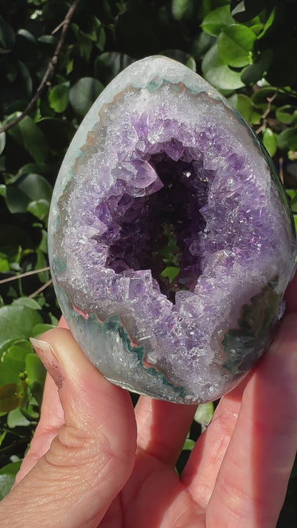 Rainbow Amethyst Druzy Geode Freeform