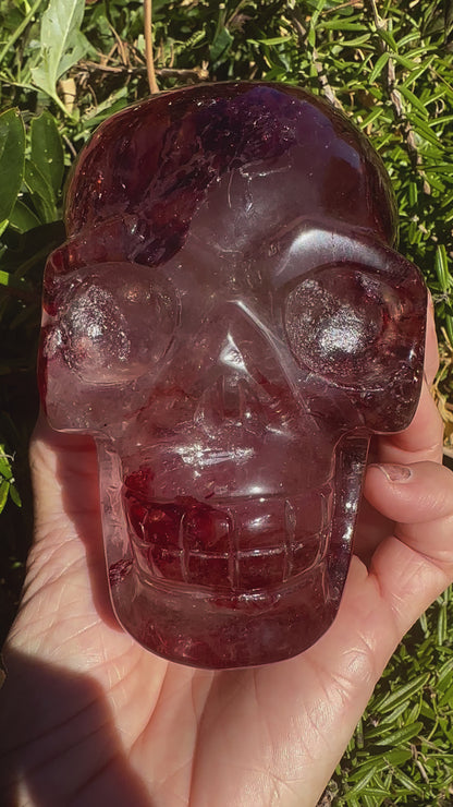 Fire Quartz Crystal Skull