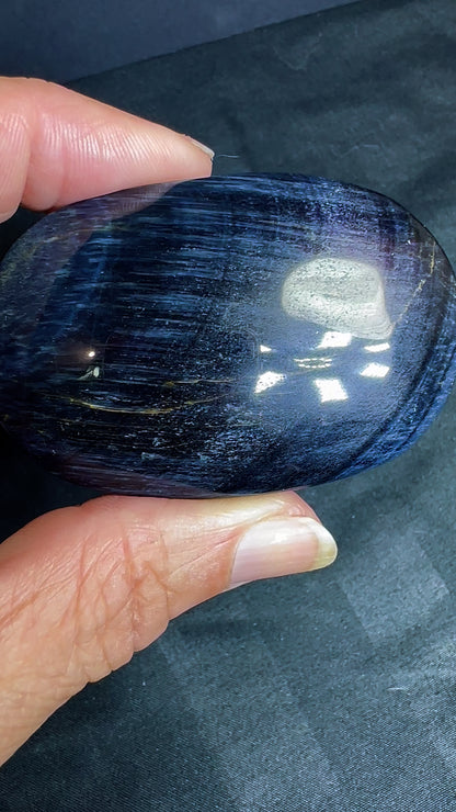 Blue Tigers Eye Palm Stone