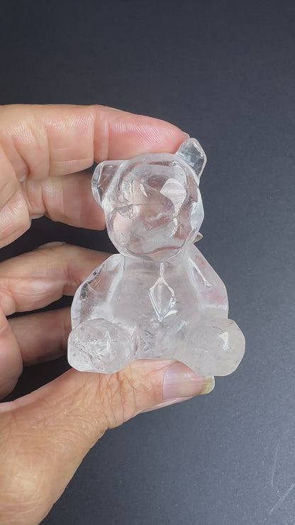 Clear Quartz Faceted Teddy Bear